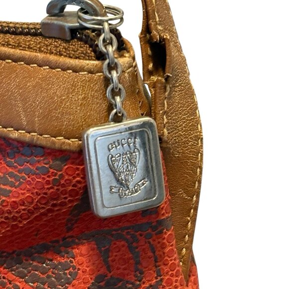Gucci Vintage Shoulder Bag Crossbody Leather Logo Palm Trees Leafs Rare - Picture 7 of 16